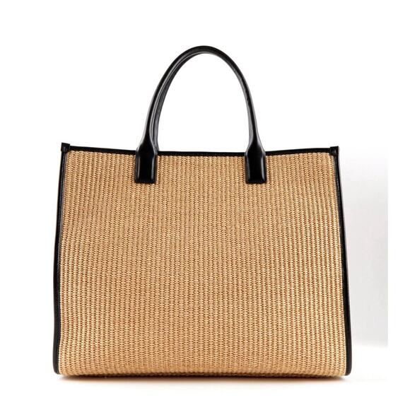 Versace Medusa La Vacanza Studded Raffia Leather Trim Large Tote Bag NWT $2,075 - Picture 4 of 16